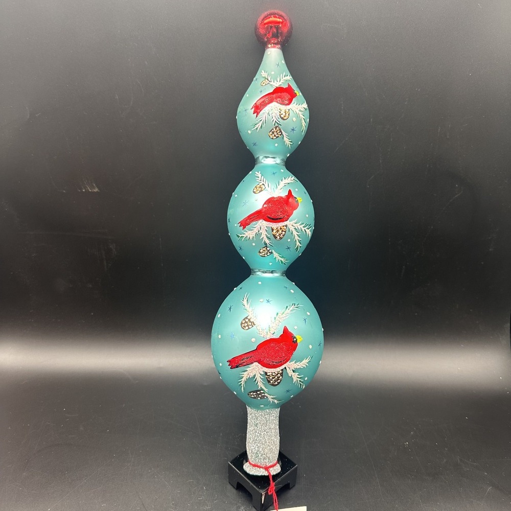 CHRISTOPHER‎ RADKO FROSTY CARDINAL FINIAL 15.5"   97-130-0